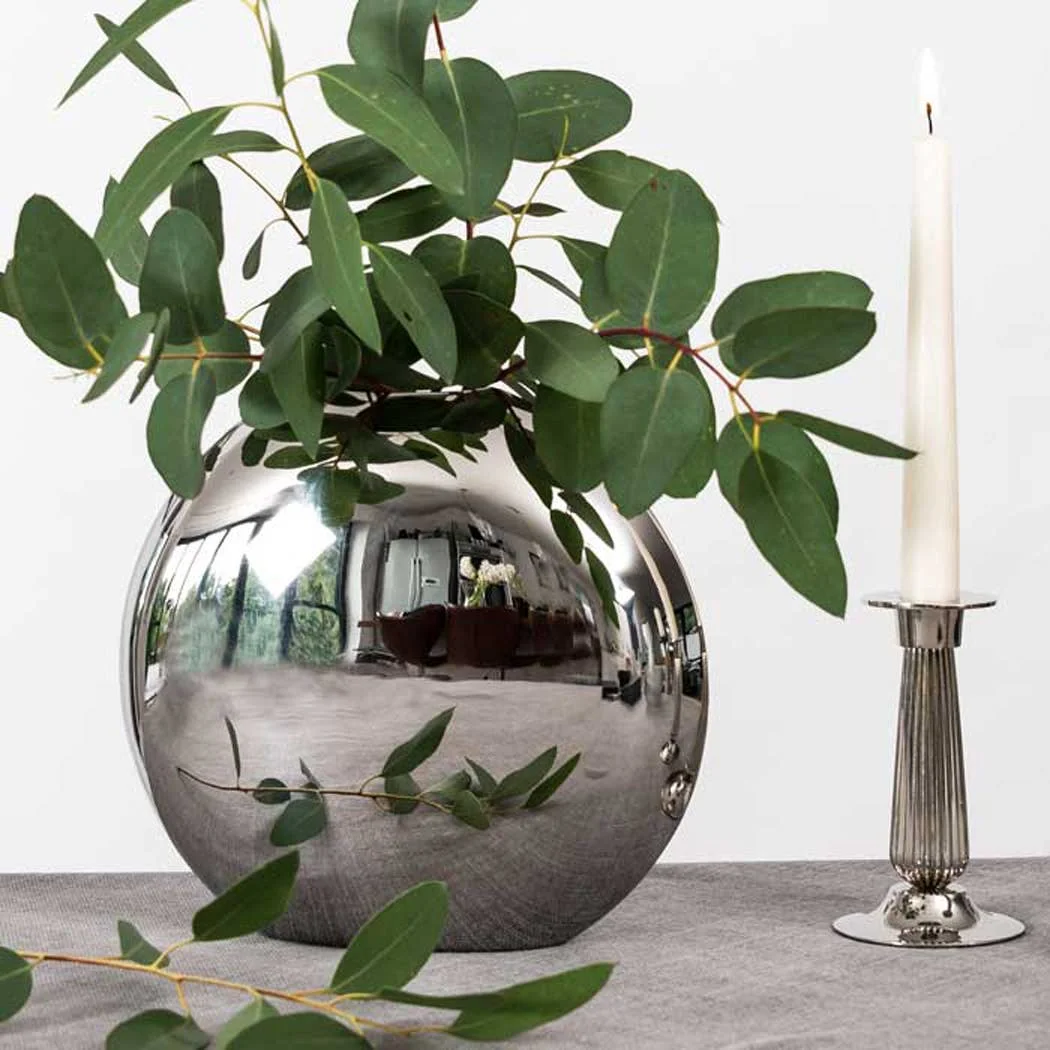 Edge Company Luna Blumentopf aus Edelstahl mit Spiegelfinish