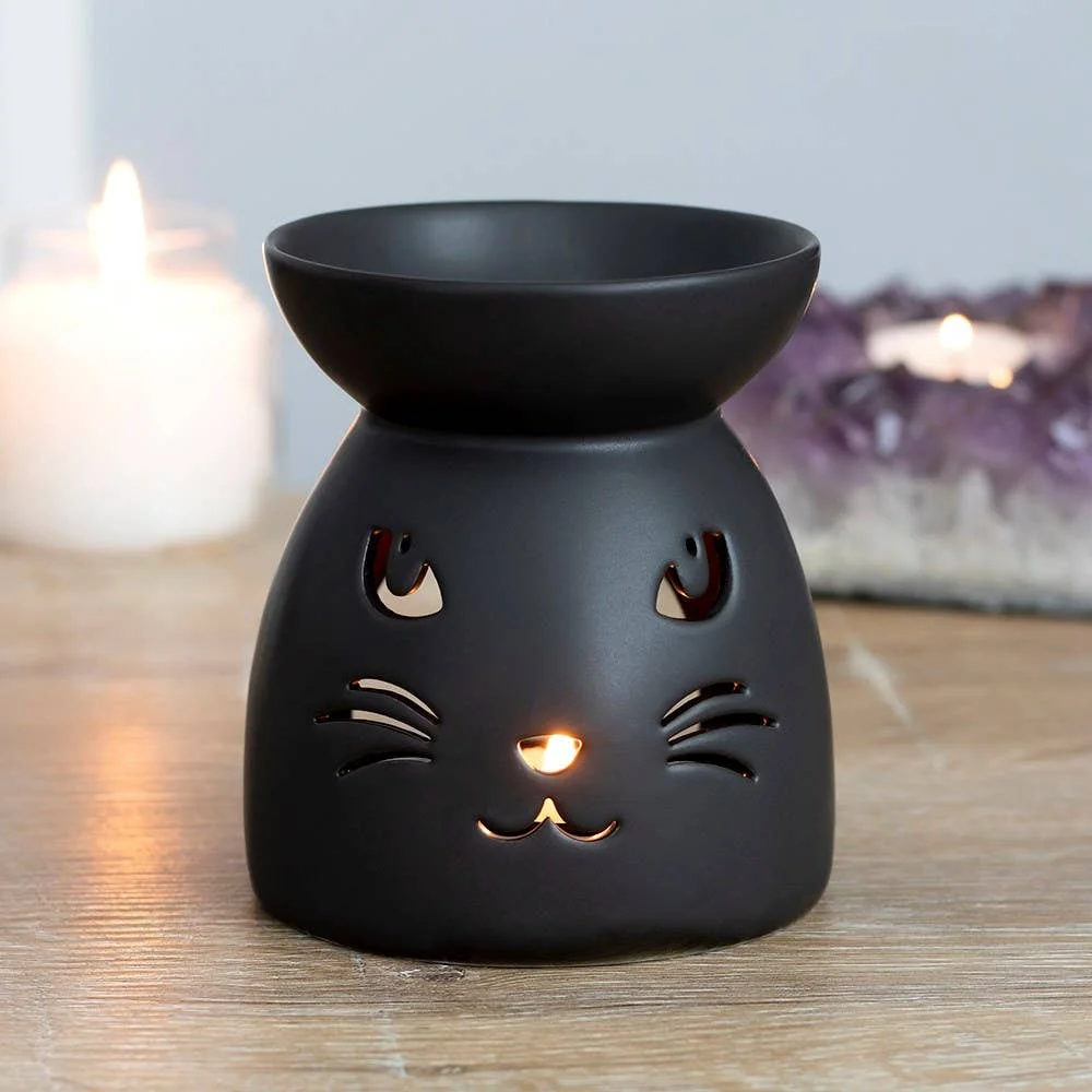 Something Different Wholesale Gothic Black Cat Out Ölbrenner und Wachswärmer