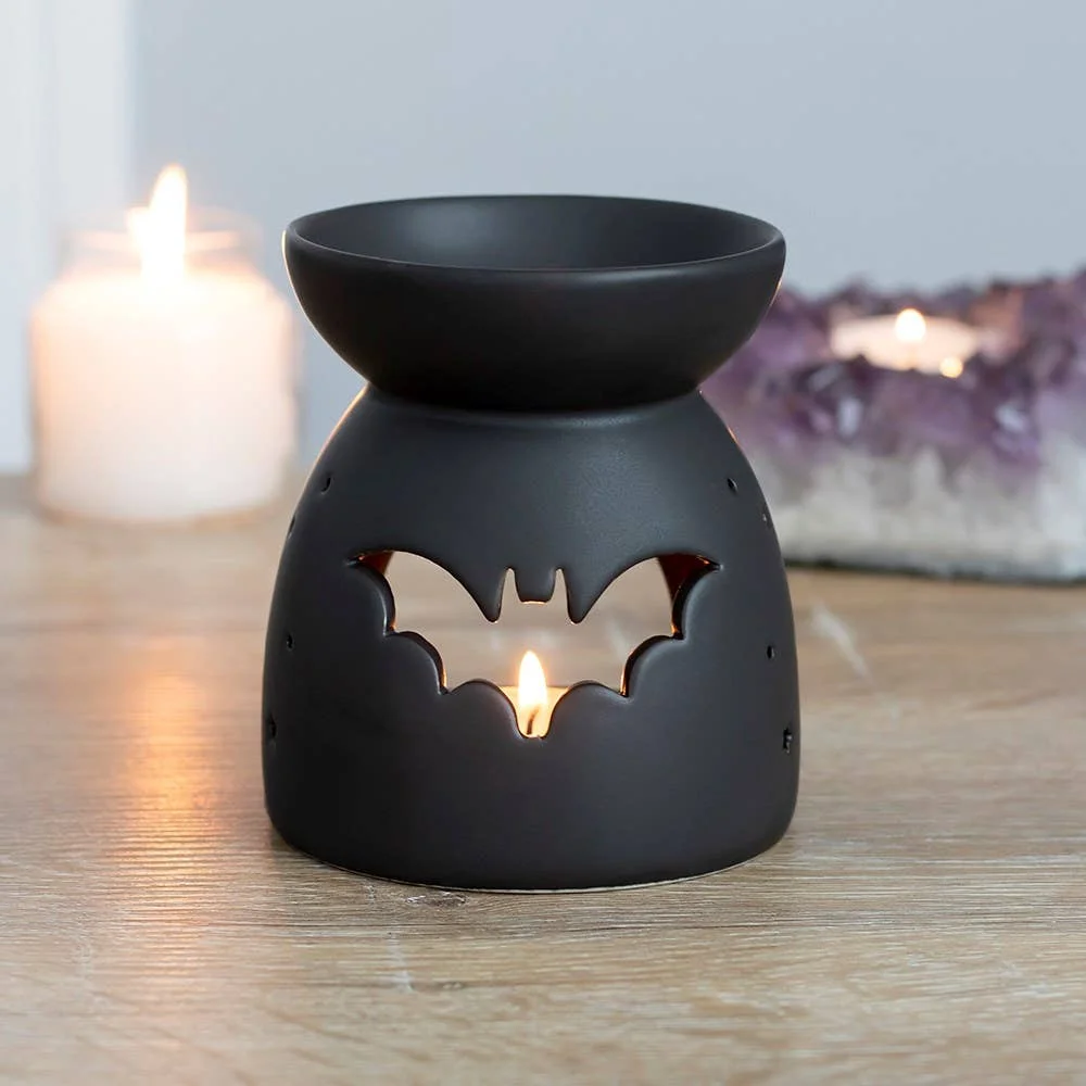Something Different Wholesale Gothic Black Bat Cut Out Ölbrenner und Wachswärmer
