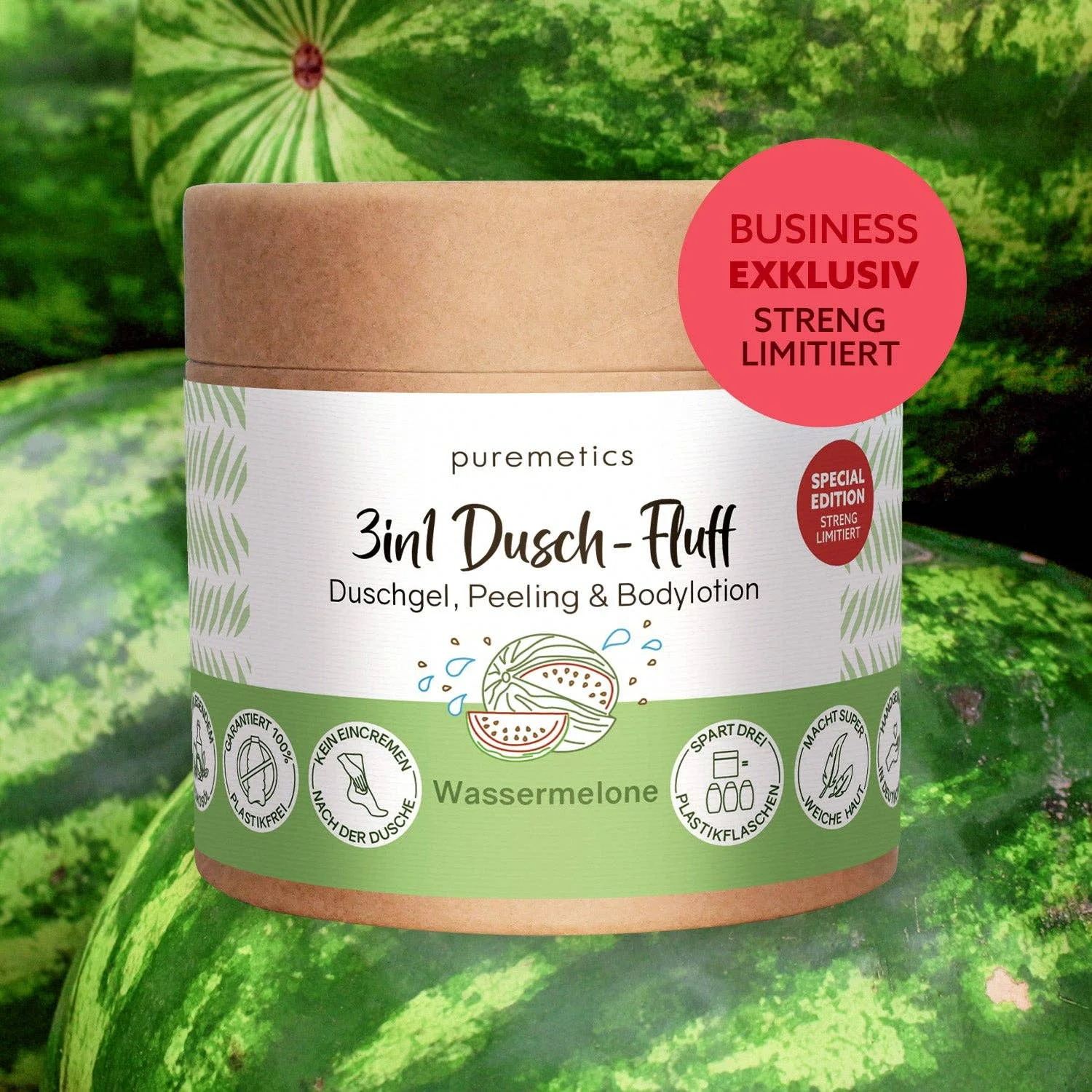 puremetics GmbH 3in1 Dusch-Fluff 'Wassermelone'