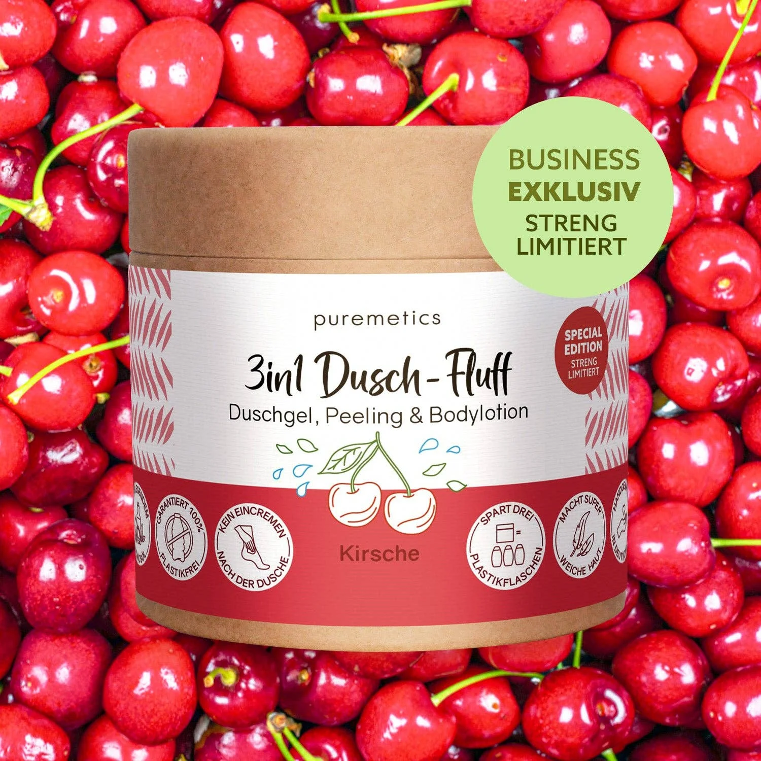 puremetics GmbH 3in1 Dusch-Fluff 'Kirsche'