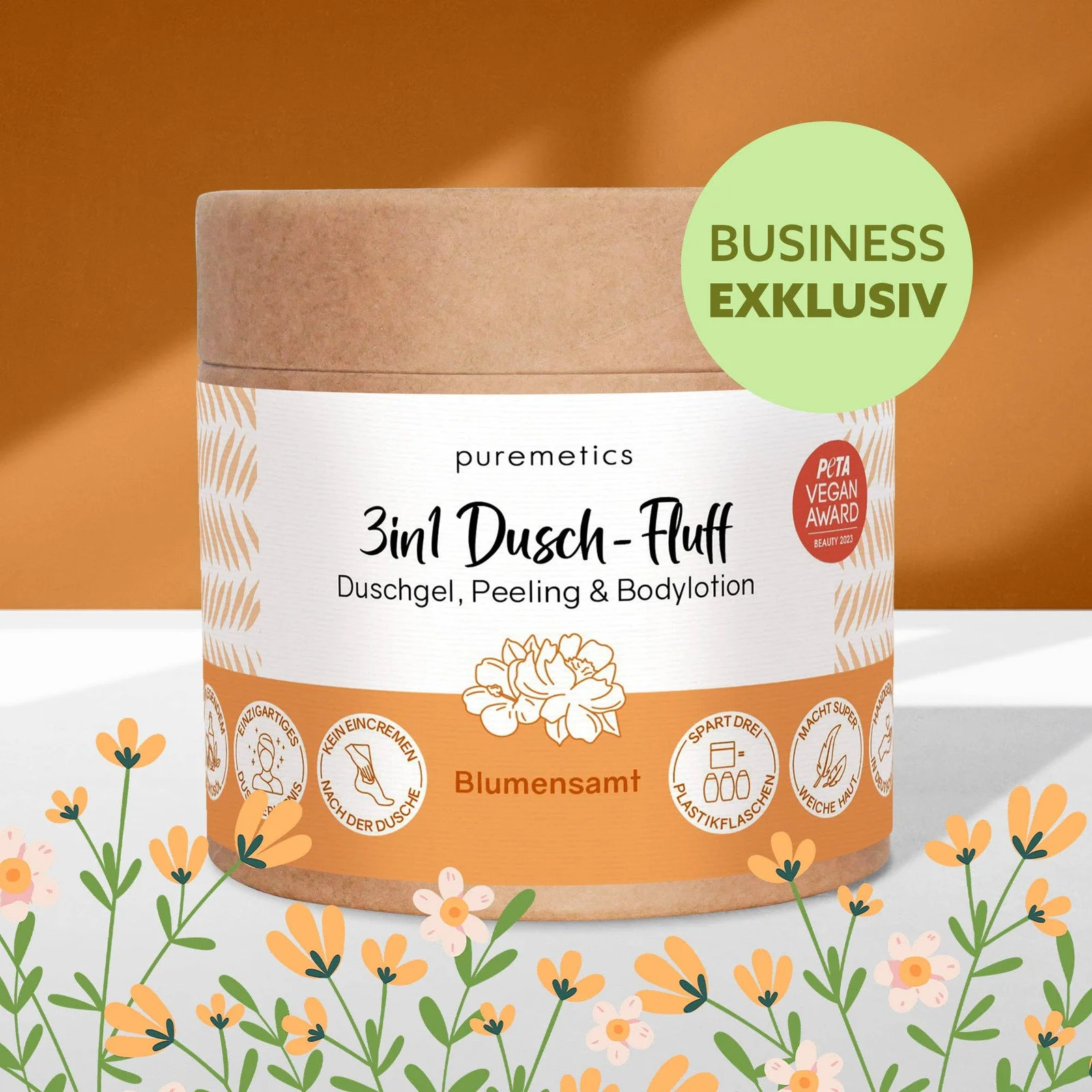 puremetics GmbH 3in1 Dusch-Fluff 'Blumensamt'