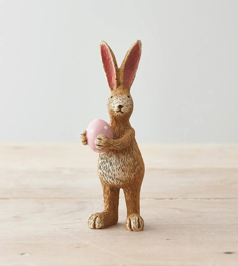 Gainsborough Giftware x Portland Living Jasper Rabbit Rosafarbenes Ei, 14 cm
