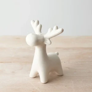 Gainsborough Giftware x Portland Living Weisses Keramik-Rentier 13cm