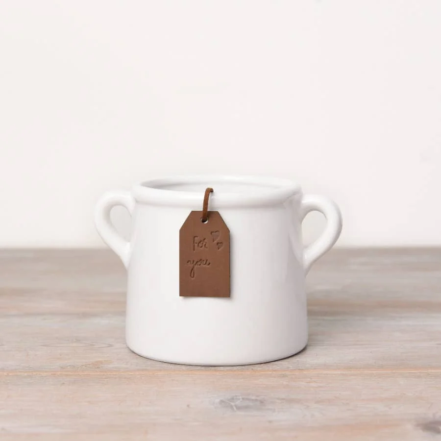 Gainsborough Giftware x Portland Living For You Weißer Topf, 10 cm