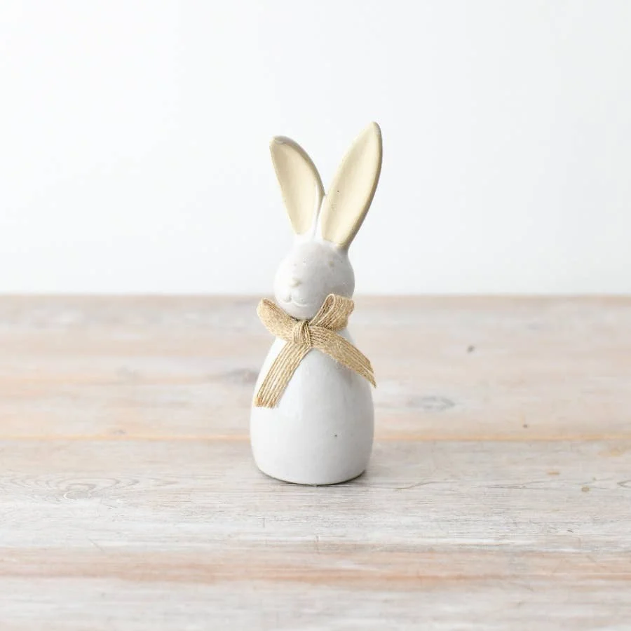 Gainsborough Giftware x Portland Living Hasenkaninchen mit Schleifendeko, 16,5 cm