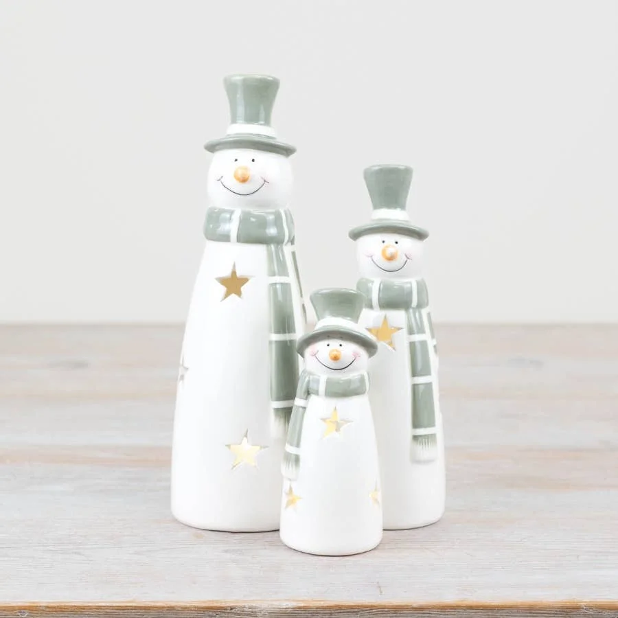 Gainsborough Giftware x Portland Living LED-Schneemann-Deko, 12 cm