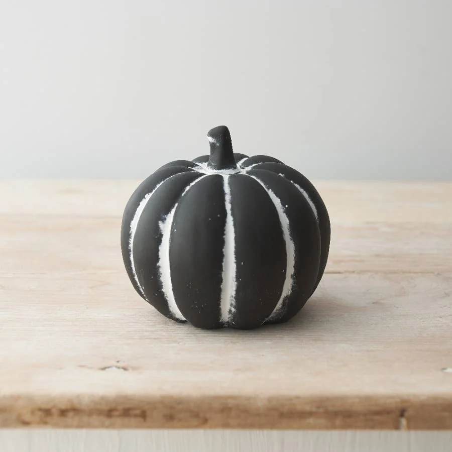 Gainsborough Giftware x Portland Living Schwarzer Zementkürbis, 12 cm