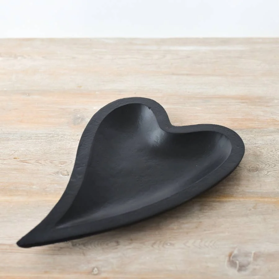 Gainsborough Giftware x Portland Living Schale in Herzform, 33 cm, Schwarz