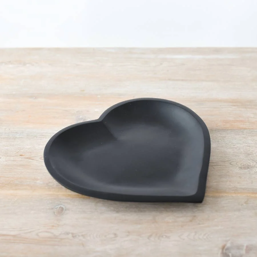 Gainsborough Giftware x Portland Living Schale in Herzform, 25 cm, Schwarz