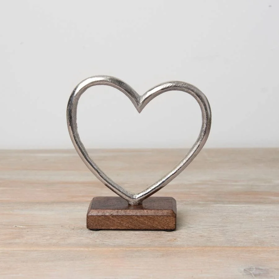 Gainsborough Giftware x Portland Living Metallherz auf Sockel, 17 cm