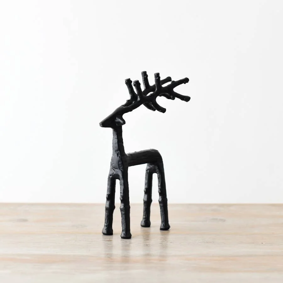 Gainsborough Giftware x Portland Living 23 cm schwarzes Metall-Rentier
