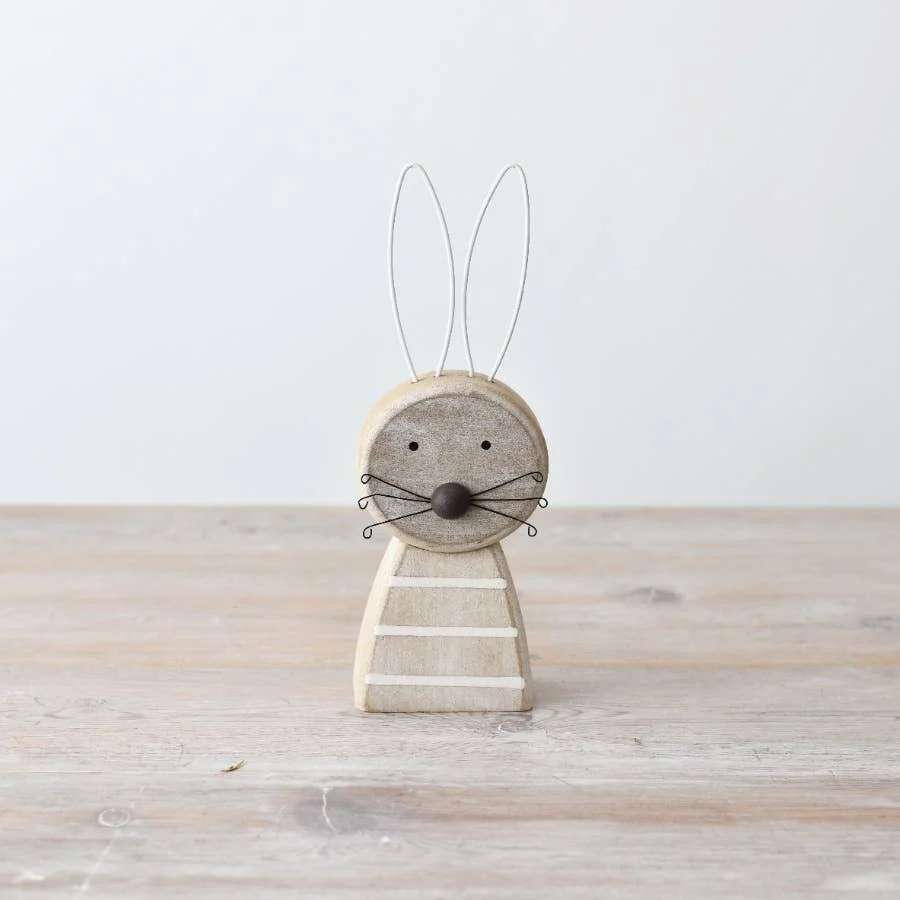 Gainsborough Giftware x Portland Living Kleine Holzhasen-Deko, 20 cm