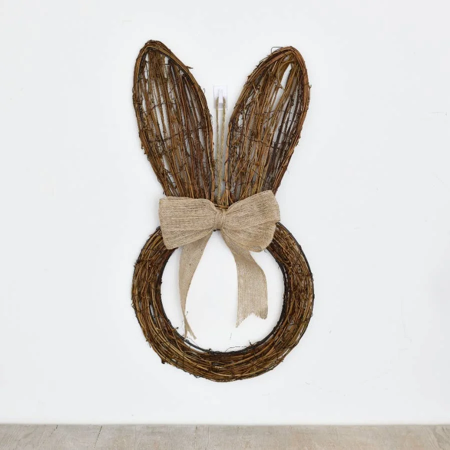 Gainsborough Giftware x Portland Living Rattan Hängender Hasen-Deko, 44 cm