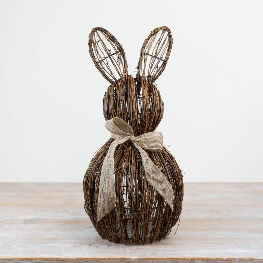 Gainsborough Giftware x Portland Living Bogen Rattan Hase, 20 cm