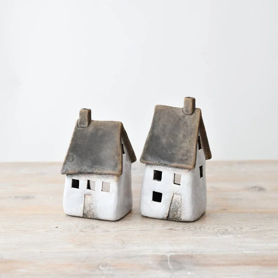 Gainsborough Giftware x Portland Living 2A Geflecktes Weißes Windlicht-Hausdeko, 17,3 cm