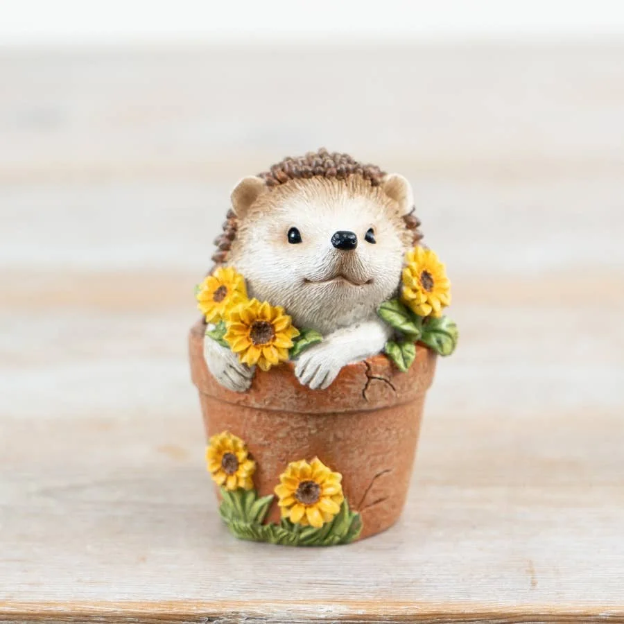 Gainsborough Giftware x Portland Living Igel im Pflanzentopf Dekor, 8 cm