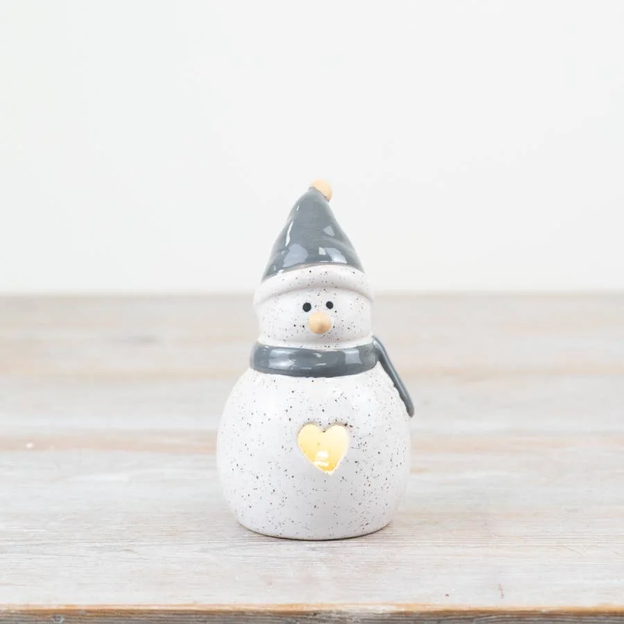 Gainsborough Giftware x Portland Living Schneemann mit LED Licht, 12,5 cm
