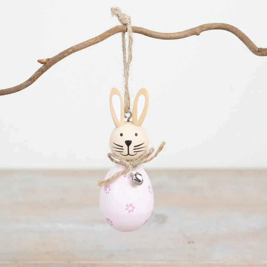 Gainsborough Giftware x Portland Living Hängende rosa Hasen-Deko, 9,2 cm