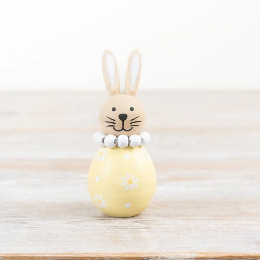 Gainsborough Giftware x Portland Living Gelbes Blumenhäschen Deko, 11 cm