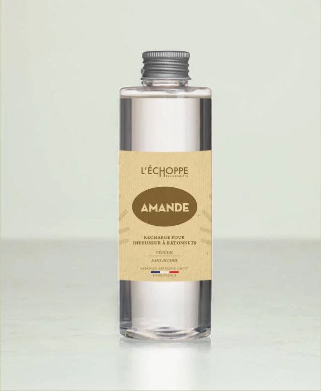 L'Échoppe Buissonnière Mandel - Nachfüllflasche für Rattanstäbchen-Diffusor 200 ml