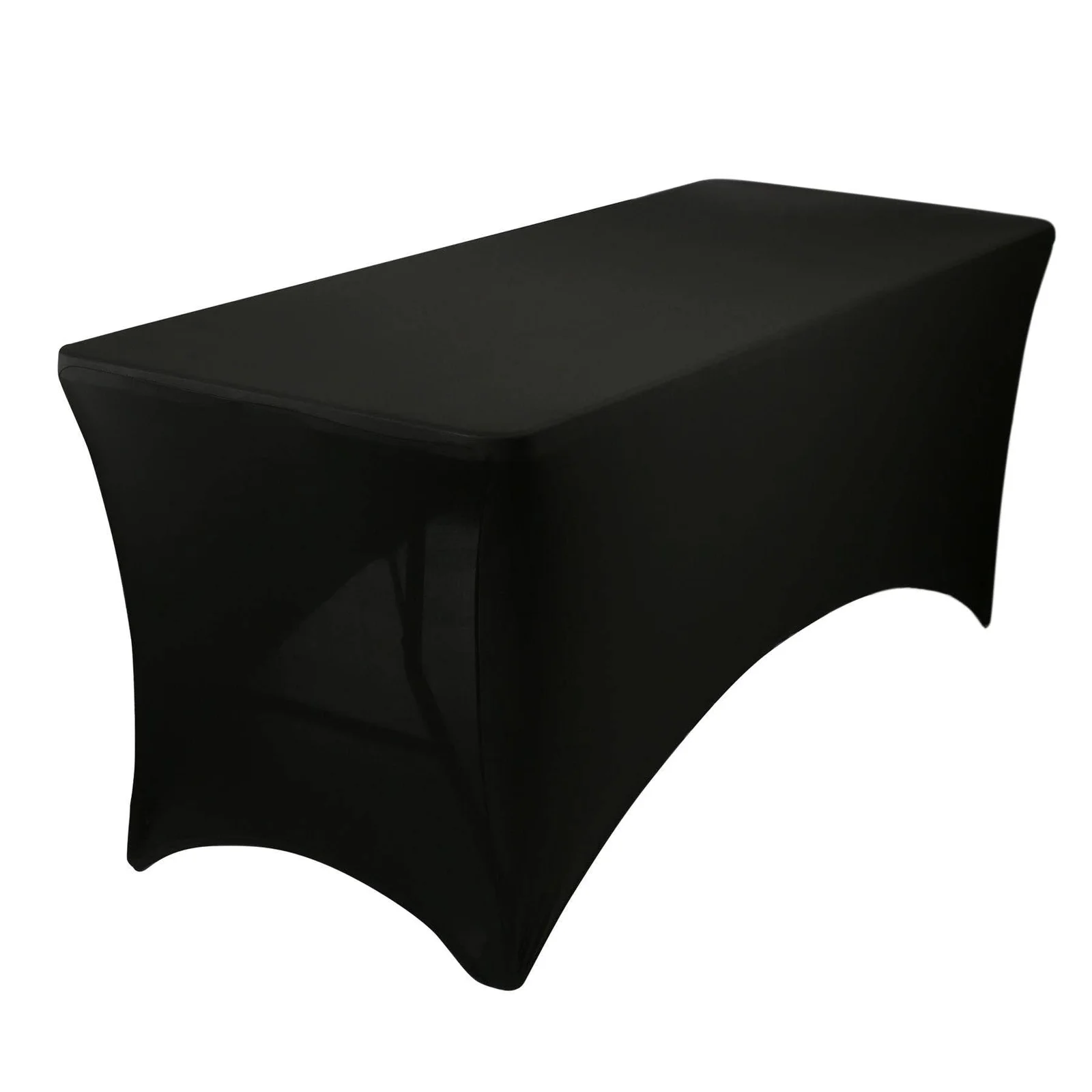 Rinkit Ltd Rechteckige Spandex-Tischdecke - 6ft (180cm): Schwarz
