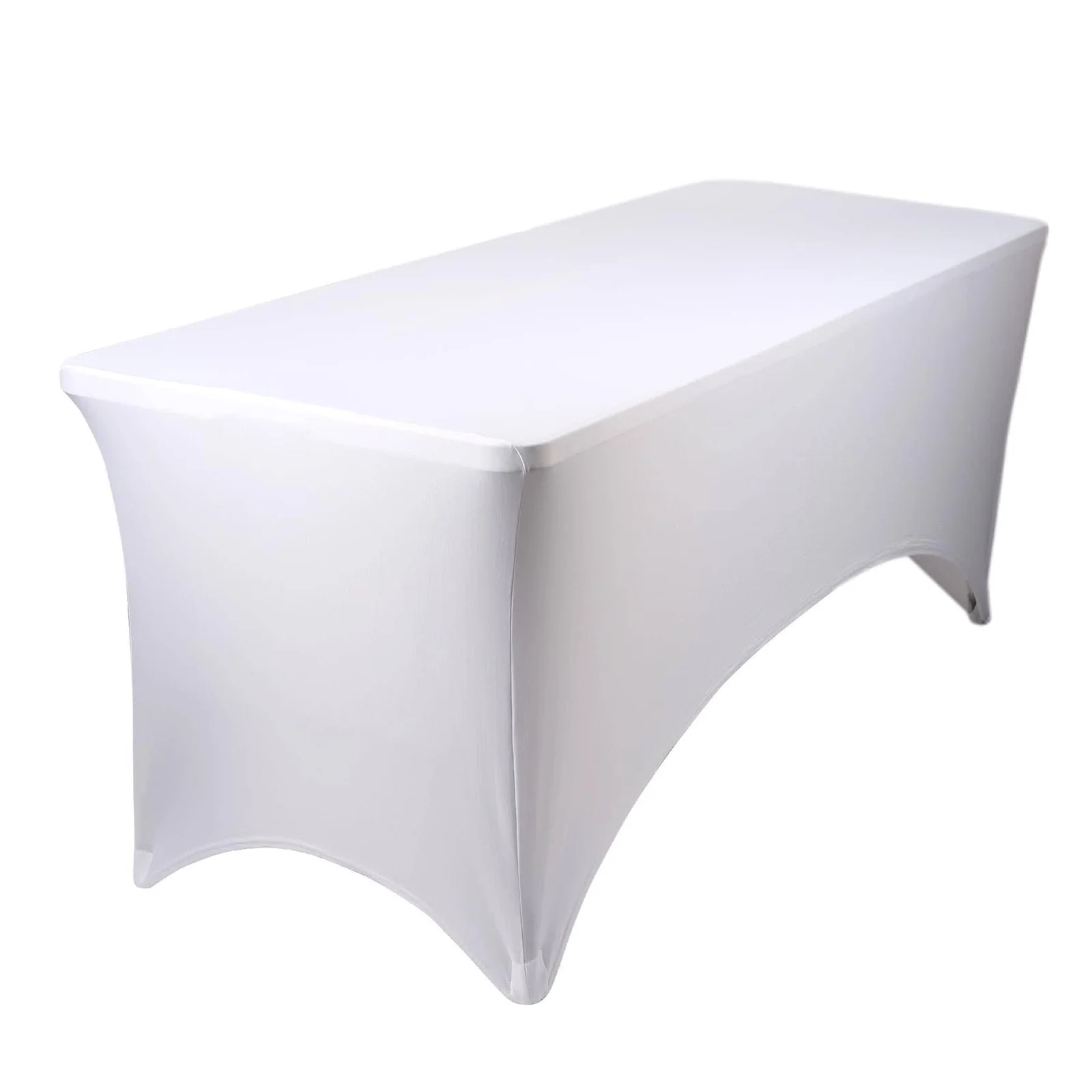 Rinkit Ltd Rechteckige Spandex-Tischdecke - 6ft (180cm): Weiss