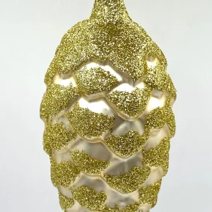 ANVA Zapfen champagnerfarben mit goldenem Glitter