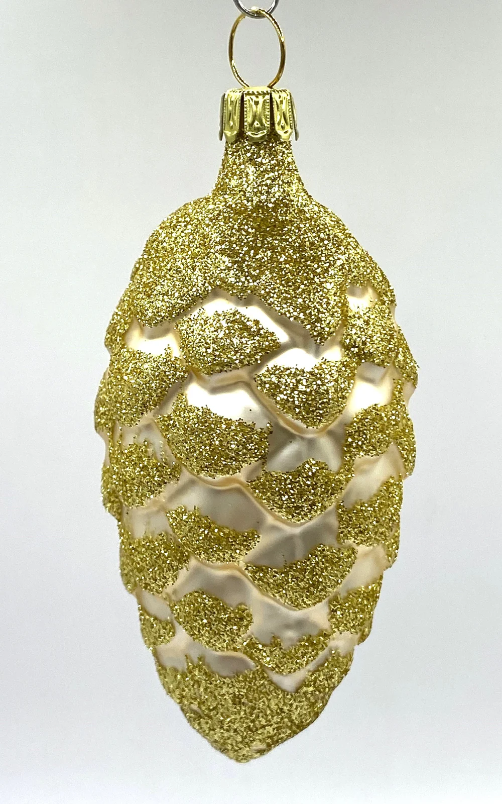 ANVA Zapfen champagnerfarben mit goldenem Glitter