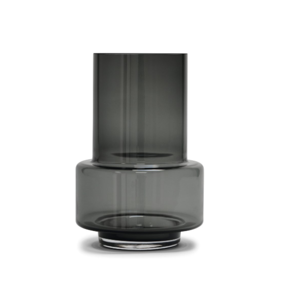 Ro Collection, Vase und Teelicht Hurricane No. 26, Smoked Grey