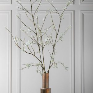 Silk-ka, Blattzweig weiss/grau, 82 cm