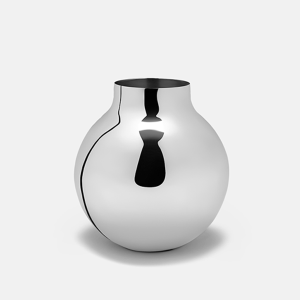 Skultuna Vase Boule Silber gross