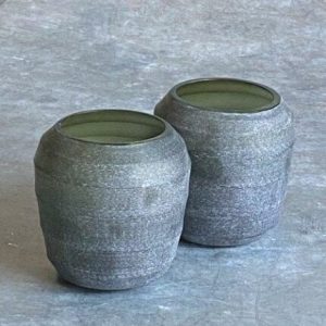 Teelicht handgeschliffen, steelgrey